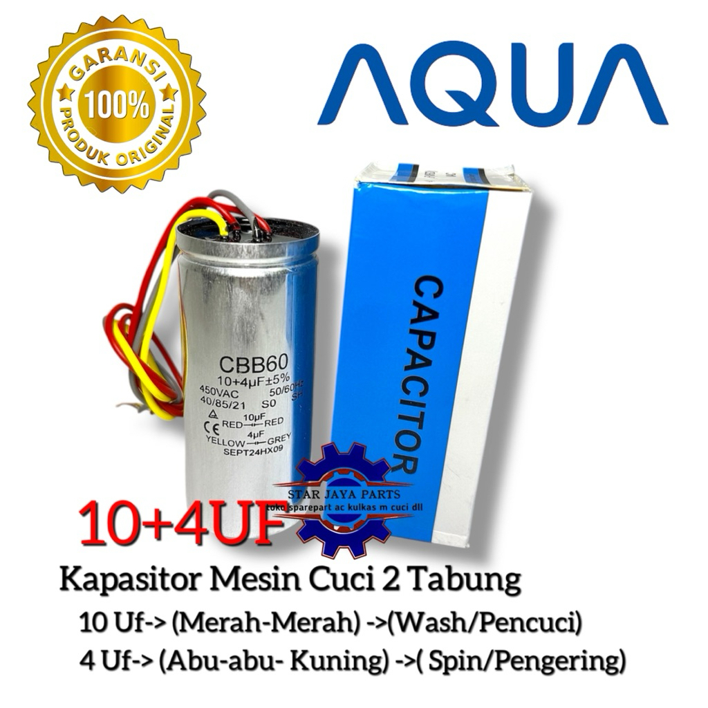Kapasitor Original Mesin Cuci AQUA 2 Tabung / Original Kapasitor Mesin Cuci AQUA