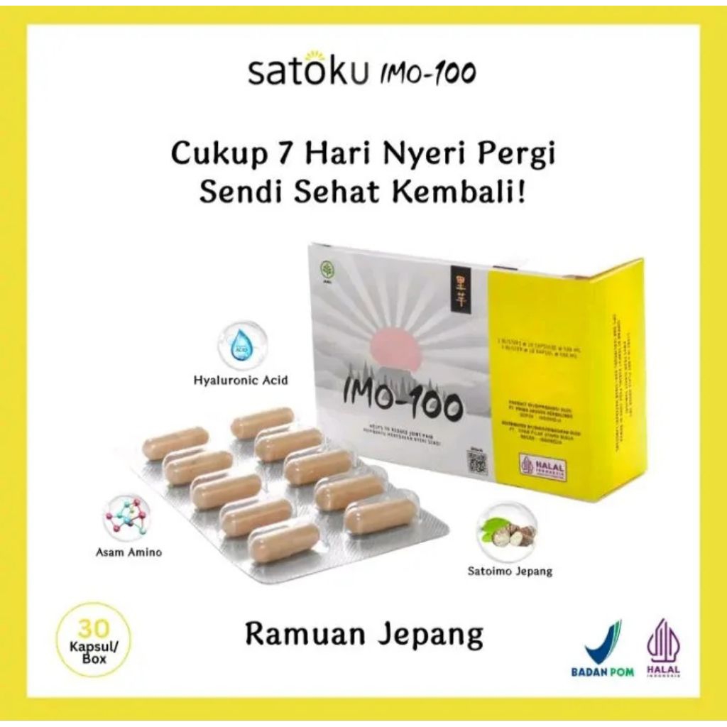 [1BOX] Satoku Imo- 100 (Isi 30 Kapsul) Suplemen Nyeri Sendi Ramuan Jepang, Pereda Nyeri Sendi Untuk 