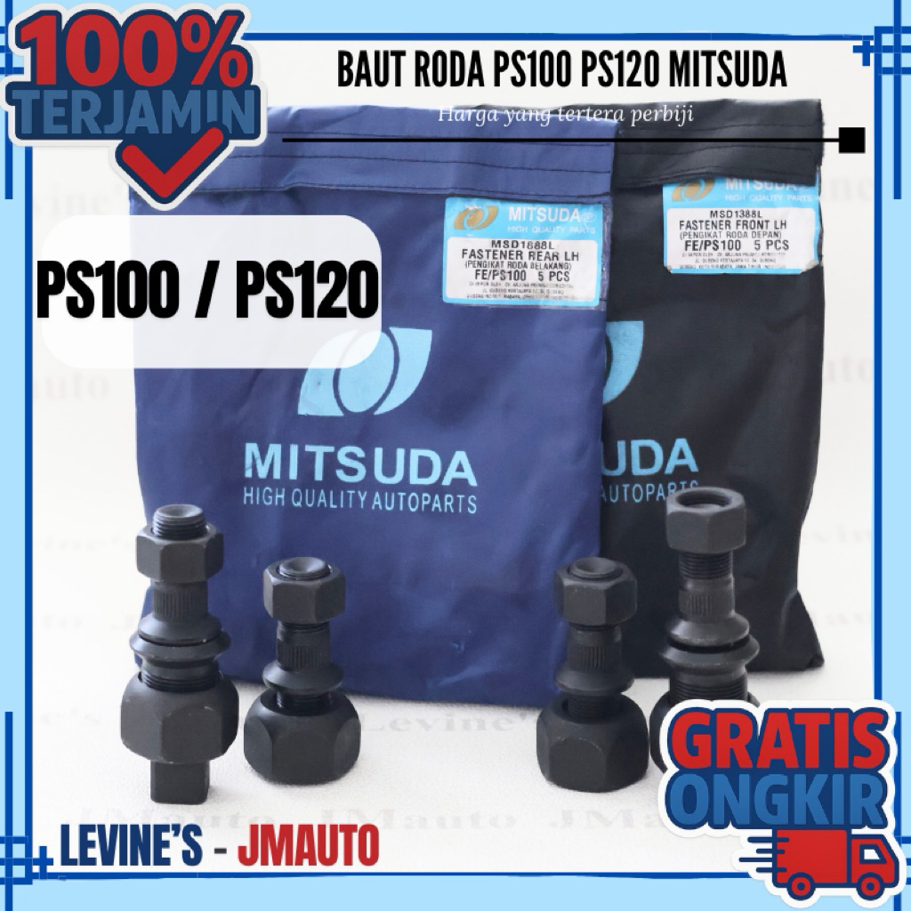 Baut roda PS100 PS120 original MITSUDA depan belakang / baut roda PS120 depan / baut roda PS120 bela