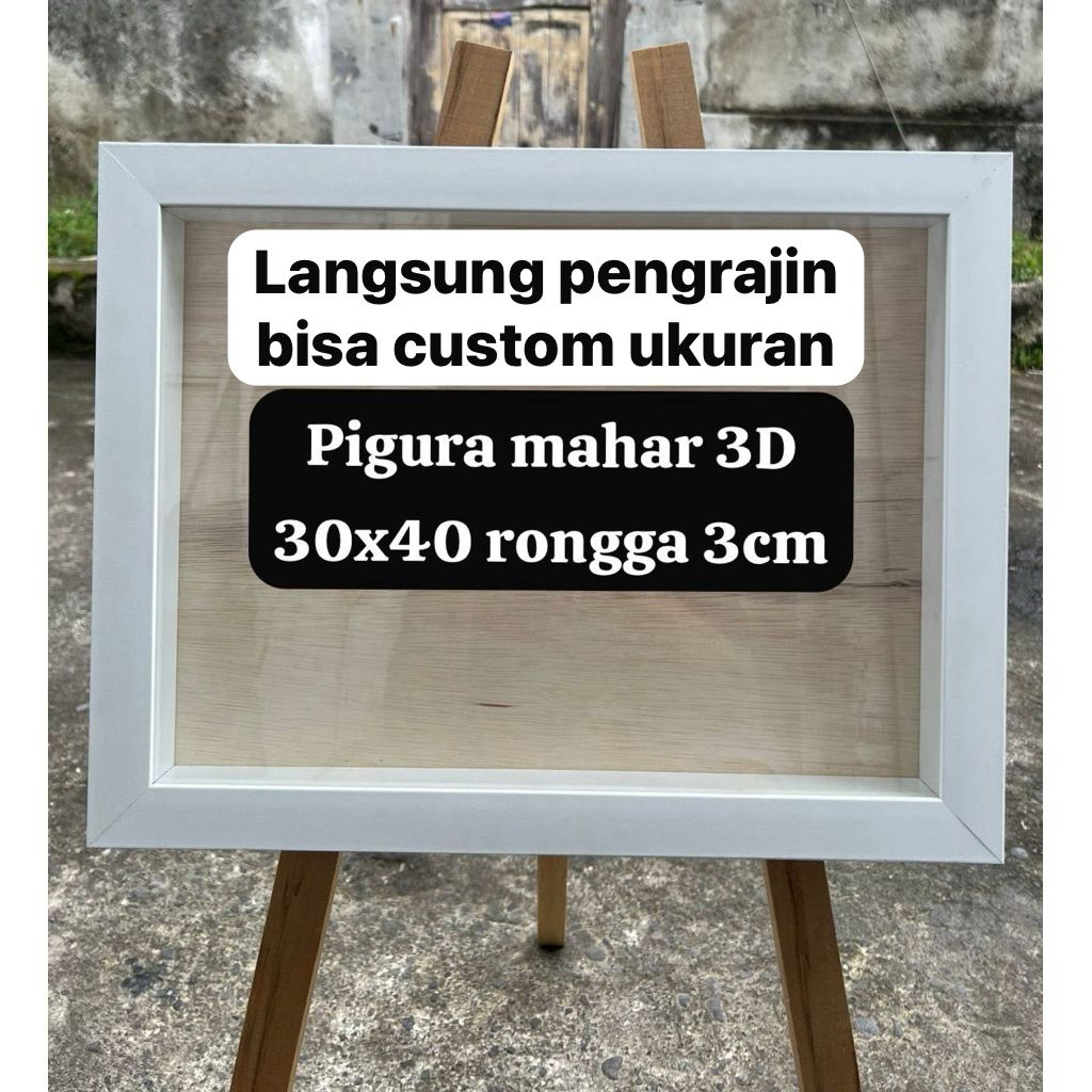 Jogja 2jam sampai Bingkai mahar 3D 30x40cm frame mahar 3D Pigura 3D