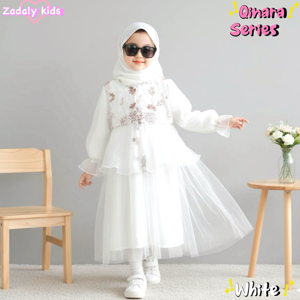 QINARA series,set gamis anak + outer,gaun anak lebaran murah,fashion anak muslimah,gamis anak peremp