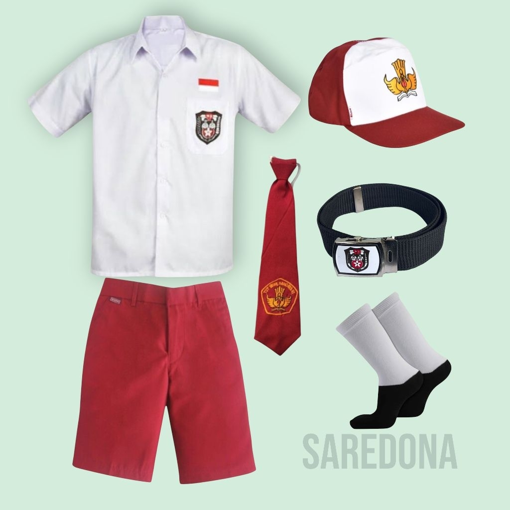 setelan lengkap baju SD merah putih anak laki-laki