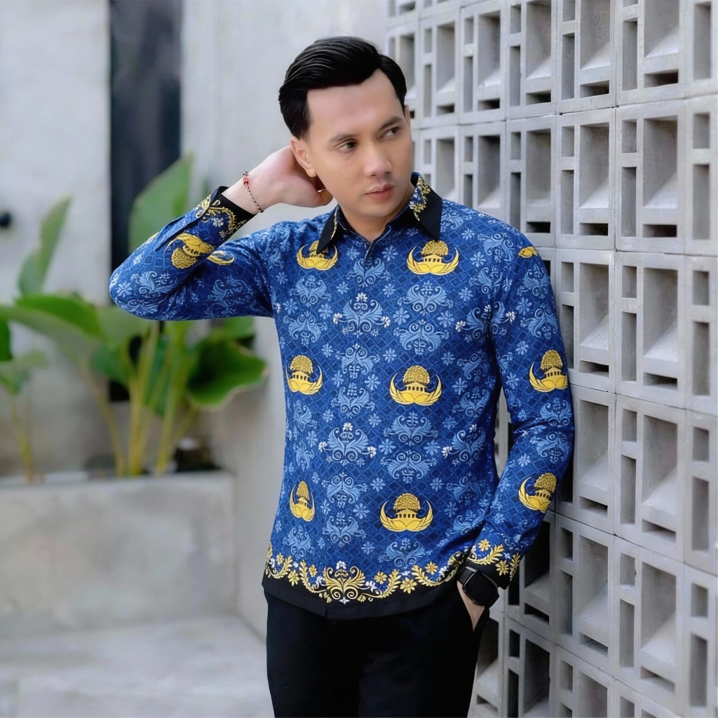 Berlanc Kemeja Batik Korpri Wanita & Pria Katun 100% S-5XL