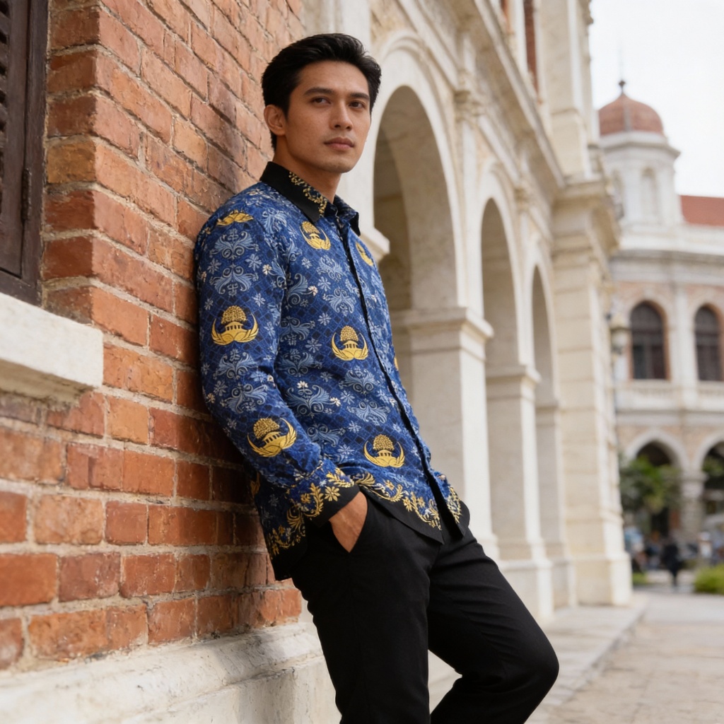 Berlanc Kemeja Batik Korpri Wanita & Pria Katun 100% S-5XL