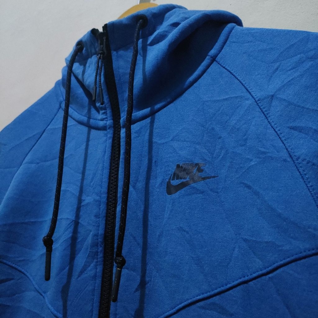 Nike Tech Fleece Blue Full Dual Zipper Hoodie