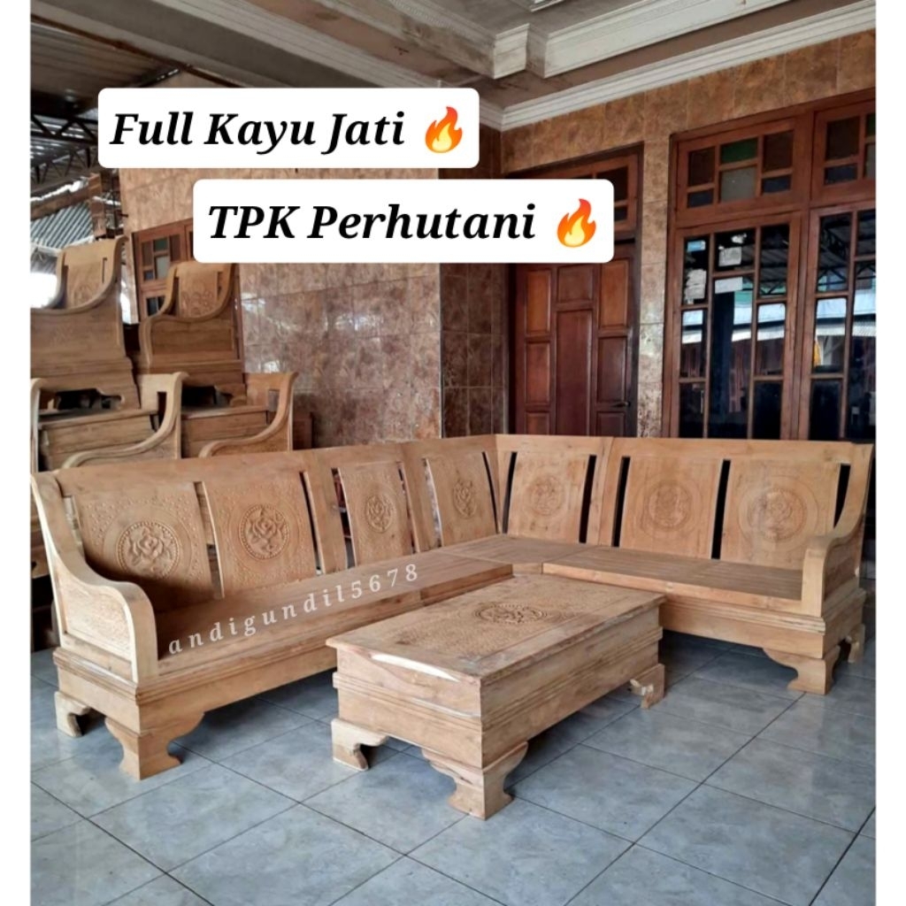 Kursi Tamu Minimalis Semut Full Kayu Jati TPK Perhutani Kursi Tamu Kayu Jati Tua Kursi Bangku Tamu K
