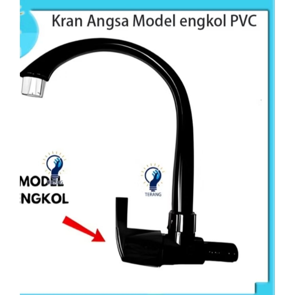 Kran Angsa Model engkol PVC / keran cuci piring hitam / Kran Air Cuci Piring Plastik