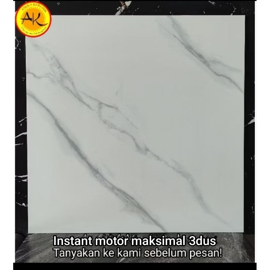 Platinum Luxor Grey Motif Marmer Carara 50x50 kw1 Keramik untuk Lantai Ruangan Meja Dapur Cutting Se