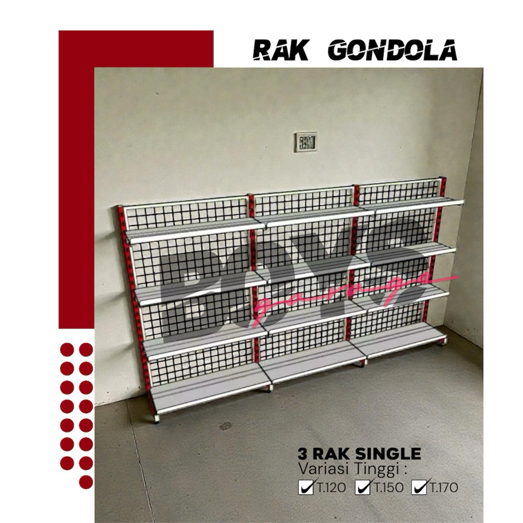 Rak Minimarket 3 Paket Hemat - 5 Susun , 3 Rak Minimarket Single 1 Starting - 2 Jointing