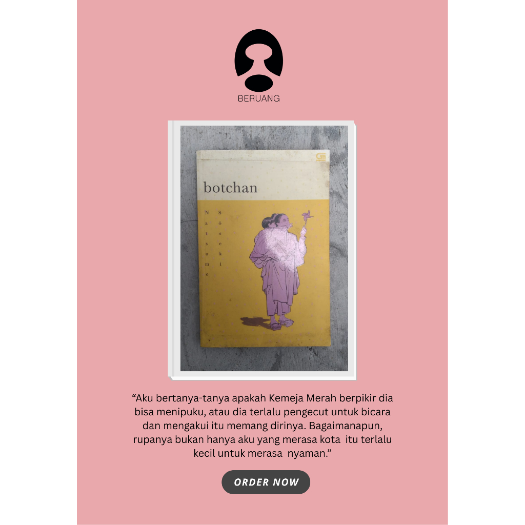 Buku Botchan  Penulis: Nasumi Soseki