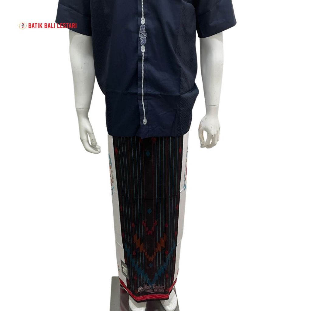 Batik Bali Lestari Sarung Samarinda Harum Cendana Dasar Putih (SR0403)