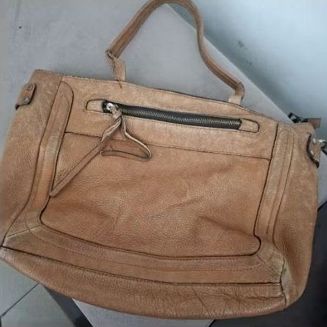 Tas Kerja Wanita ZARA (Katun & Kulit Sapi Asli)