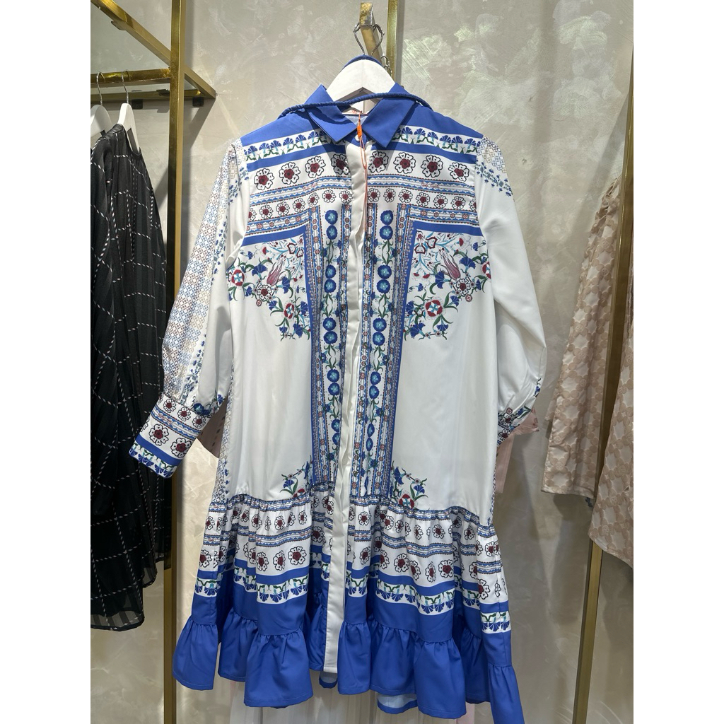 NEW NADA PUSPITA IZNIK RUFFLE TUNIC UK M DARI HARGA 869.000