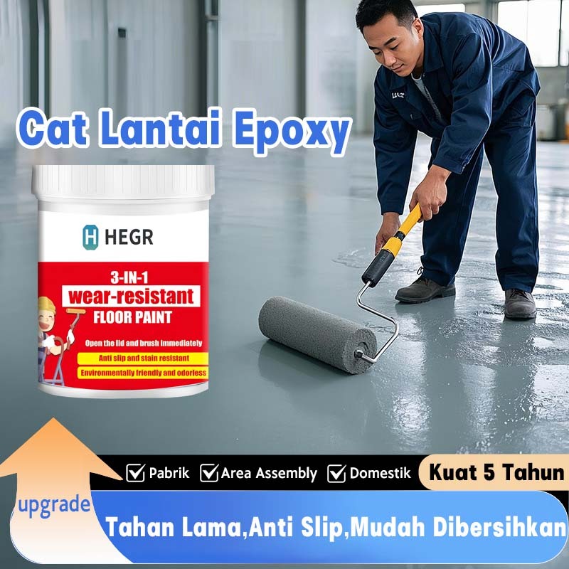 [HARGA PROMO]cat lantai anti slip,epoxy untuk garasi,Cat Lantai 1000g,Tahan air dan anti selip,Cat