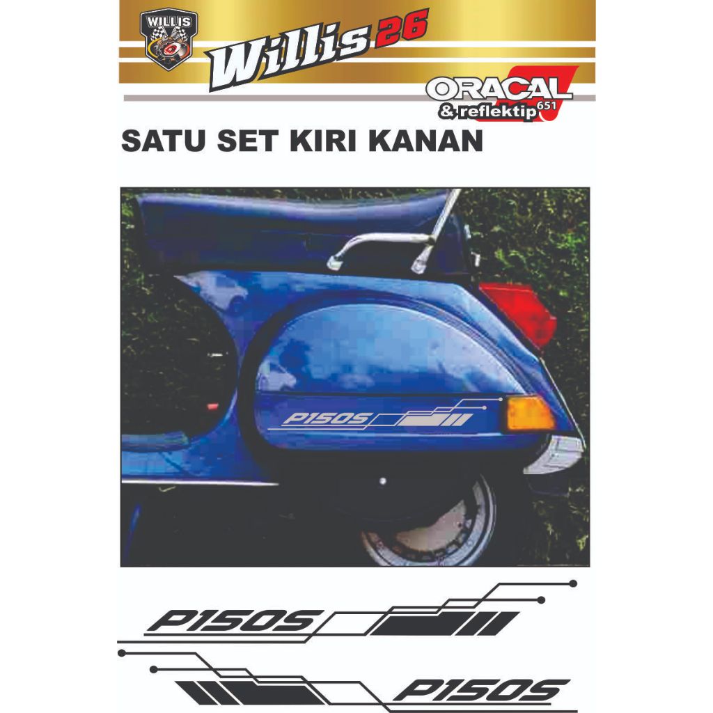 STICKER STIKER CUTTING VESPA 2 TAK UNIVERSAL PX PS STYLE STRIPING VESPA P150S STRIPE