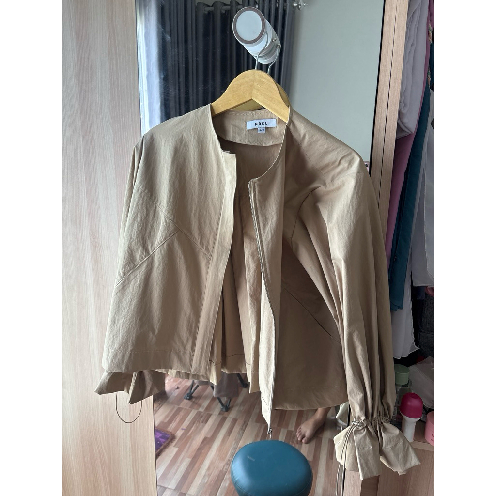 NASL Khaki Pleats Long Sleve