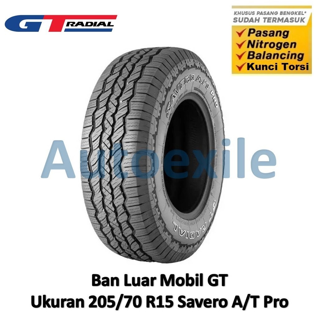 Ban Luar GT 205/70 R15 Savero AT Pro Tubeless Radial A/T Mobil Offroad 4x4 205/70R15 Ring 15 Bisa Pa