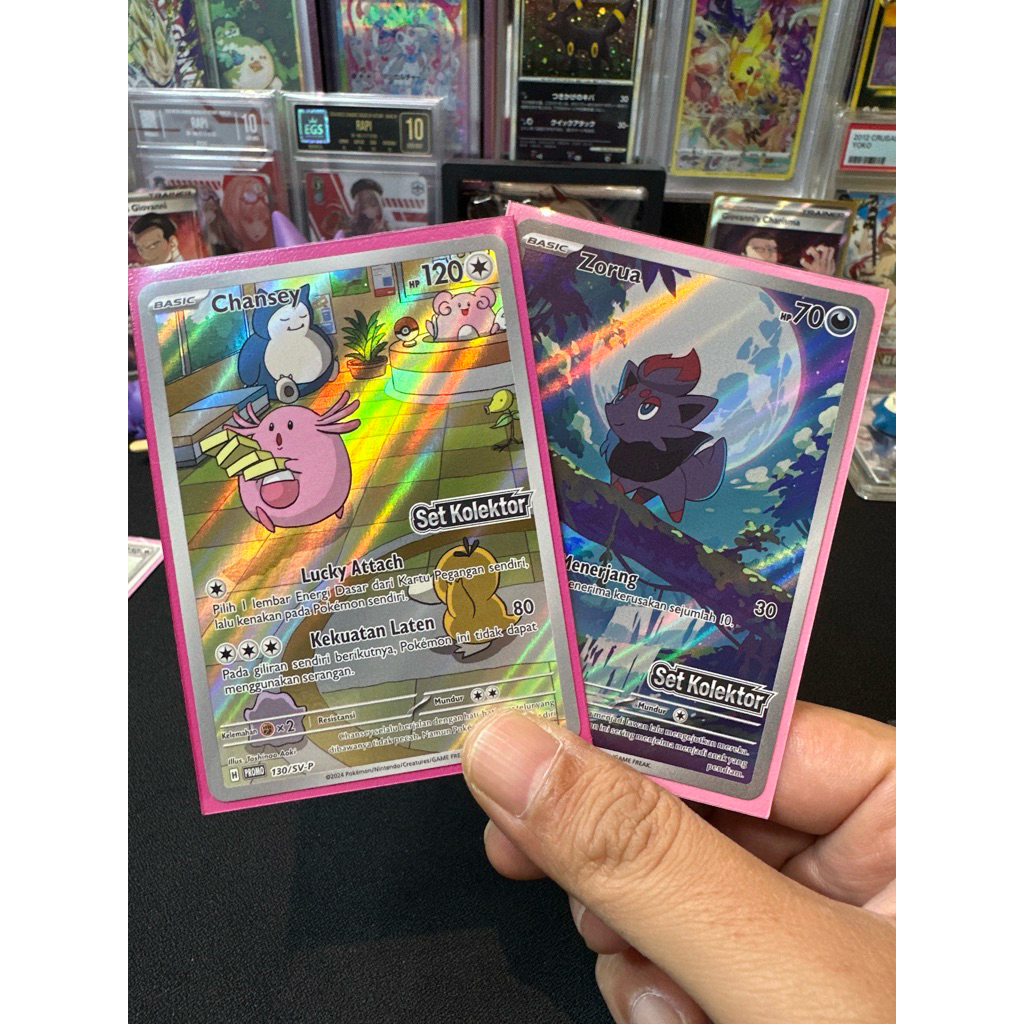 Pokemon Chansey & Zorua Indonesian Promo set kolektor 2Pcs