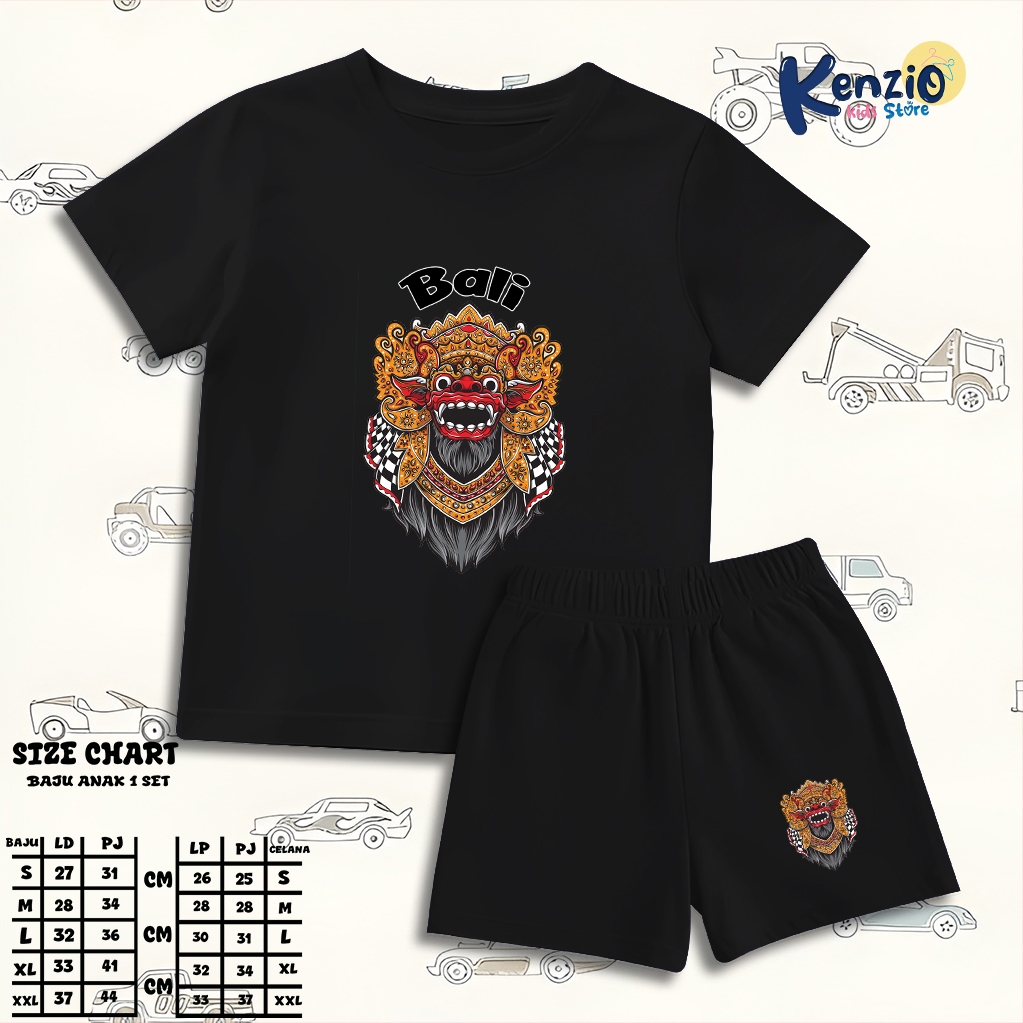 Baju Setelan Barong Bali Anak Laki Laki - Kaos Distro Karakter Barong Bali