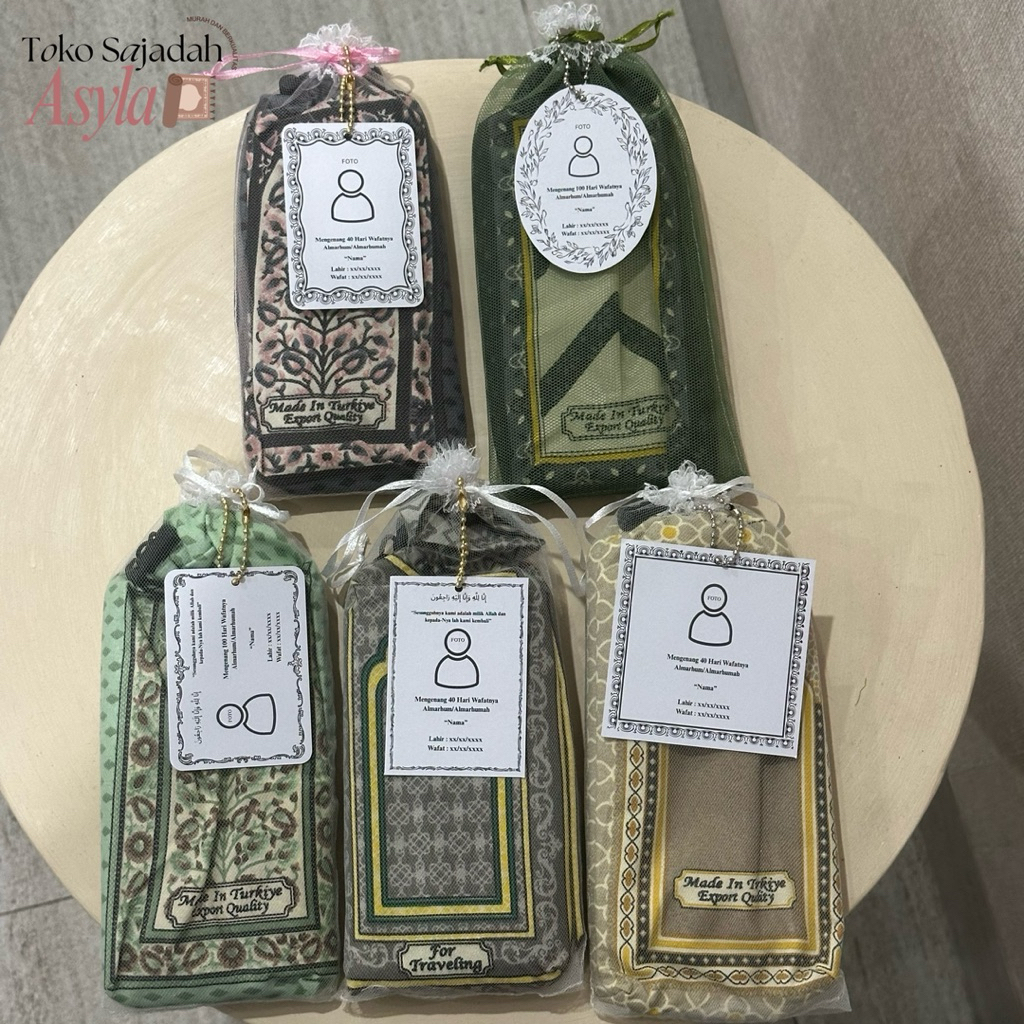 ASYLA - SAJADAH TRAVEL JUMBO SUVENIR EDITION- Sajadah Souvenir Umroh Haji - Oleh Oleh Lebaran 105x60