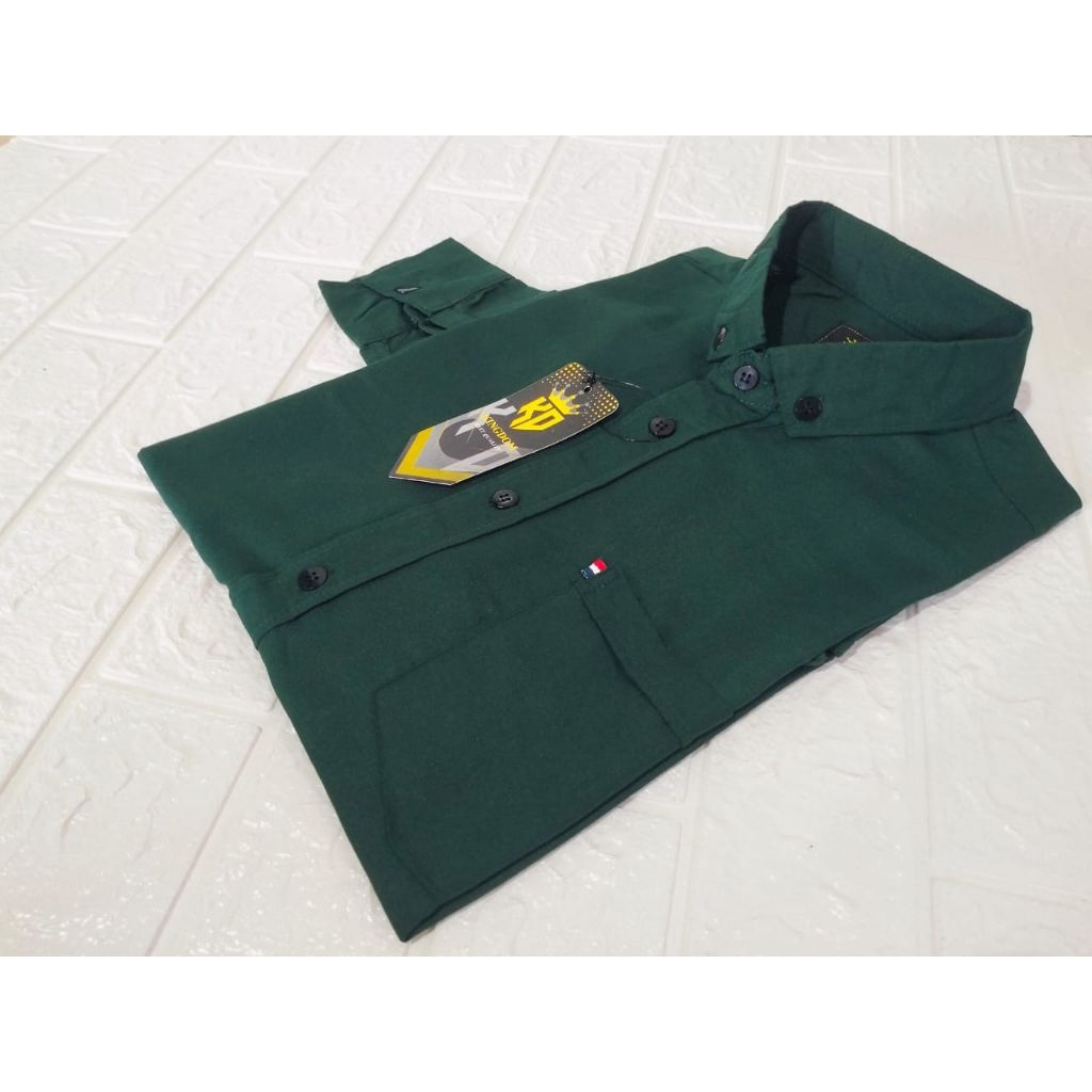 kemeja pria lengan panjang emerald green, kemeja pria polos lengan panjang formal warna emerald gree