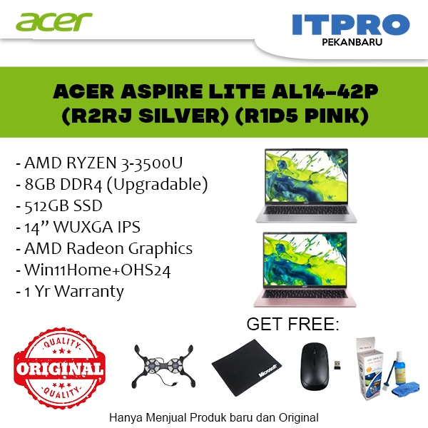 ACER ASPIRE LITE AL14-42P NOTEBOOK AMD RYZEN 3-5300U 8GB 515GBSSD W11