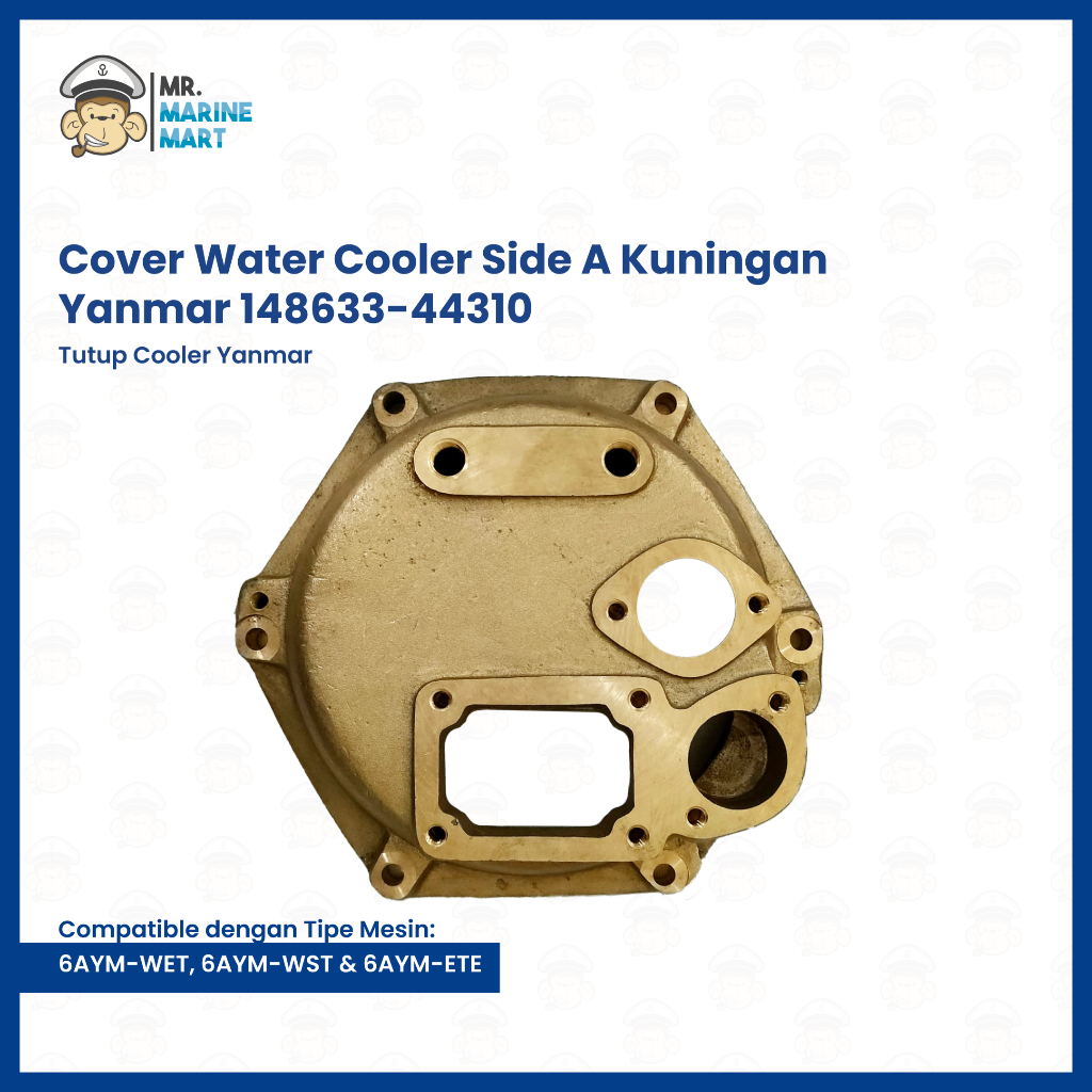 Cover Water Cooler Side A Kuningan Yanmar 148633-44310 Tutup Cooler Yanmar