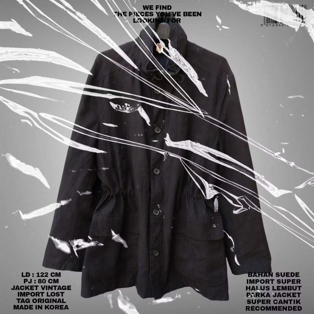 KOREAN JACKET SUEDE ORIGINAL PREMIUM/JACKET SUEDE HITAM BLACK PARKA SERUT KOREAN LOOK/JACKET PARKA V