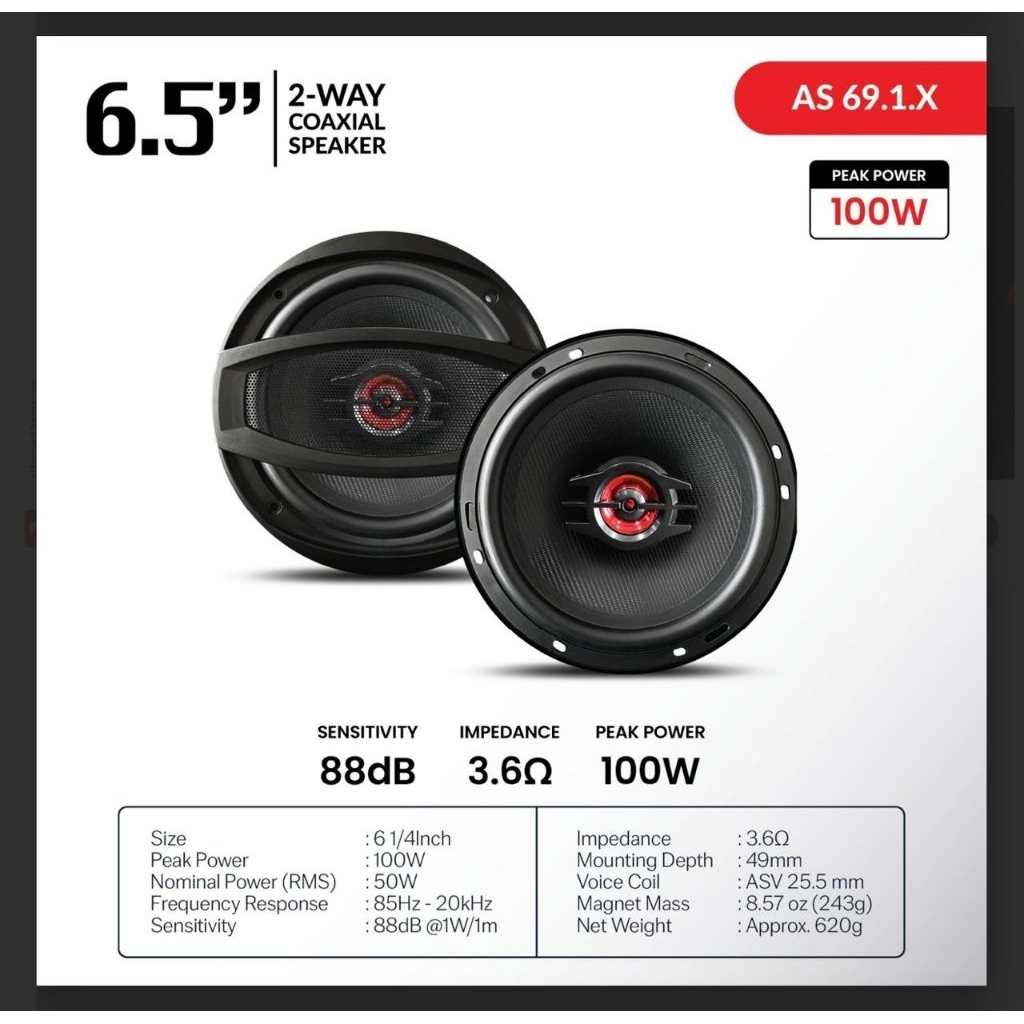 SPEAKER AUDIOTEQ 6.5 INCH SPEAKER PINTU MOBIL