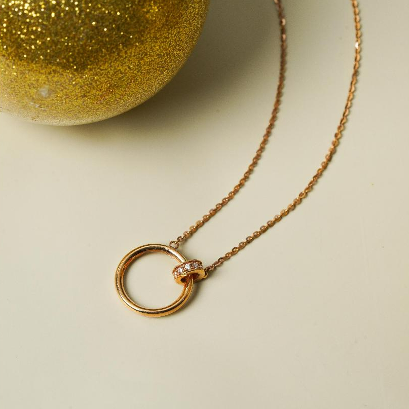 ILY GOLD Kalung Emas 9K Model Lingkaran Rose Gold 00023588