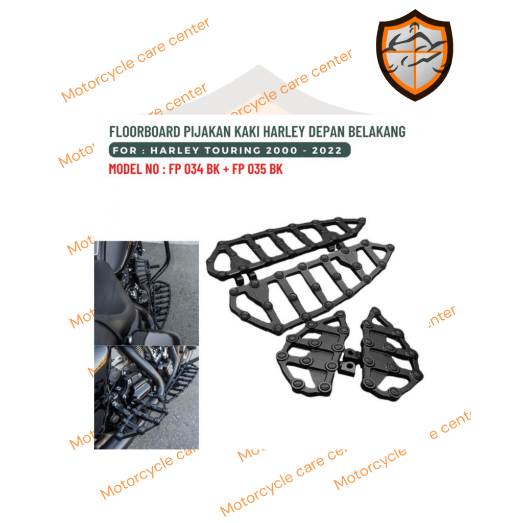 FLOORBOARD PIJAKAN KAKI DEPAN BELAKANG HARLEY TOURING 2000-2022 FP 034 BK + FP 035 BK