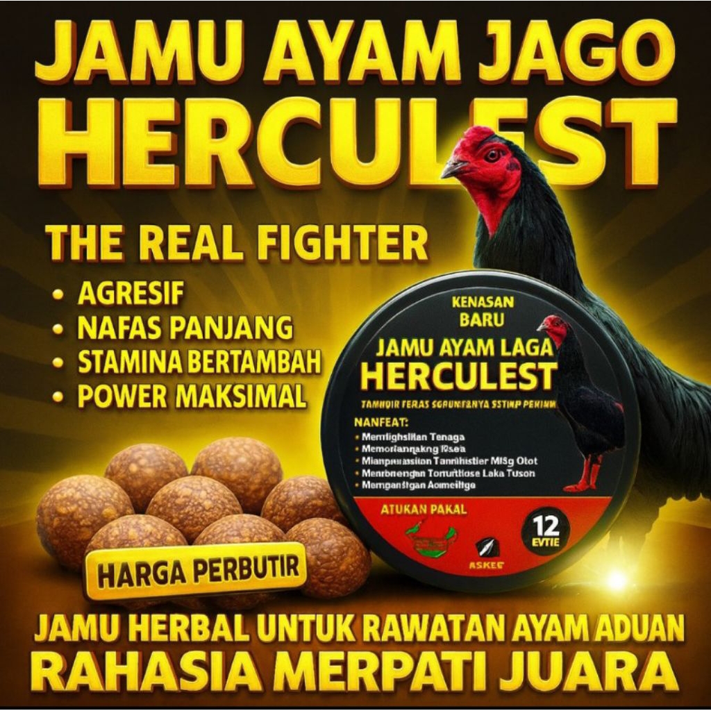 JAMU JAGO HERCULEST JAMU AYAM LAGA UNTUK MENINGKATKAN STAMINA & MENTAL TARUNG
