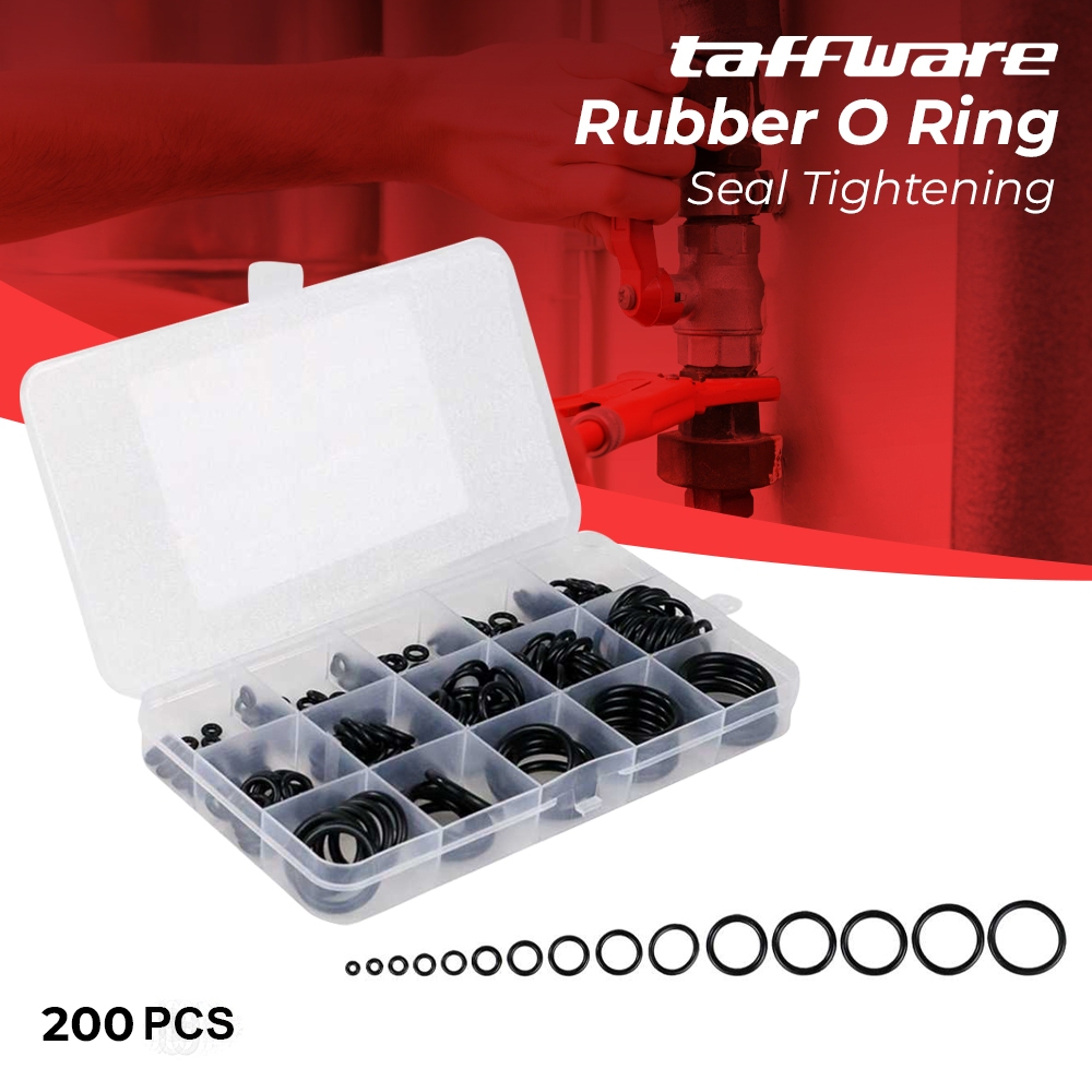 Karet Rubber O Ring Seal Tightening Ukuran Kecil & Besar 200PCS