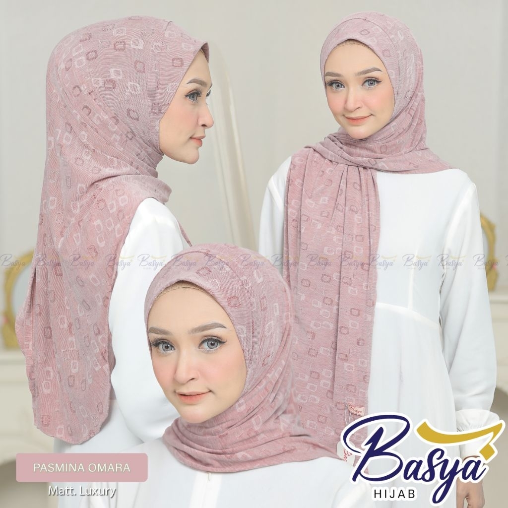 [BASYA] PASHMINA OMARA•hijab pashmian instan motif•hijab jersey luxury•jilbab pashmina malay•kerudun
