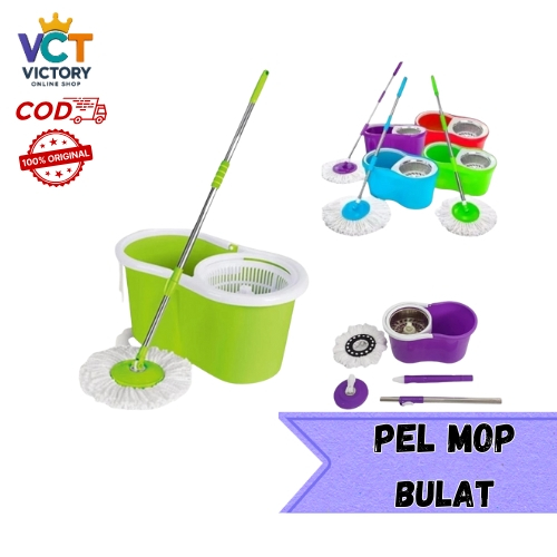 PEL MOP BULAT/PEL PUTAR WARNA/PEL MOP BULAT STAINLESS/DAPAT 2 SABUT