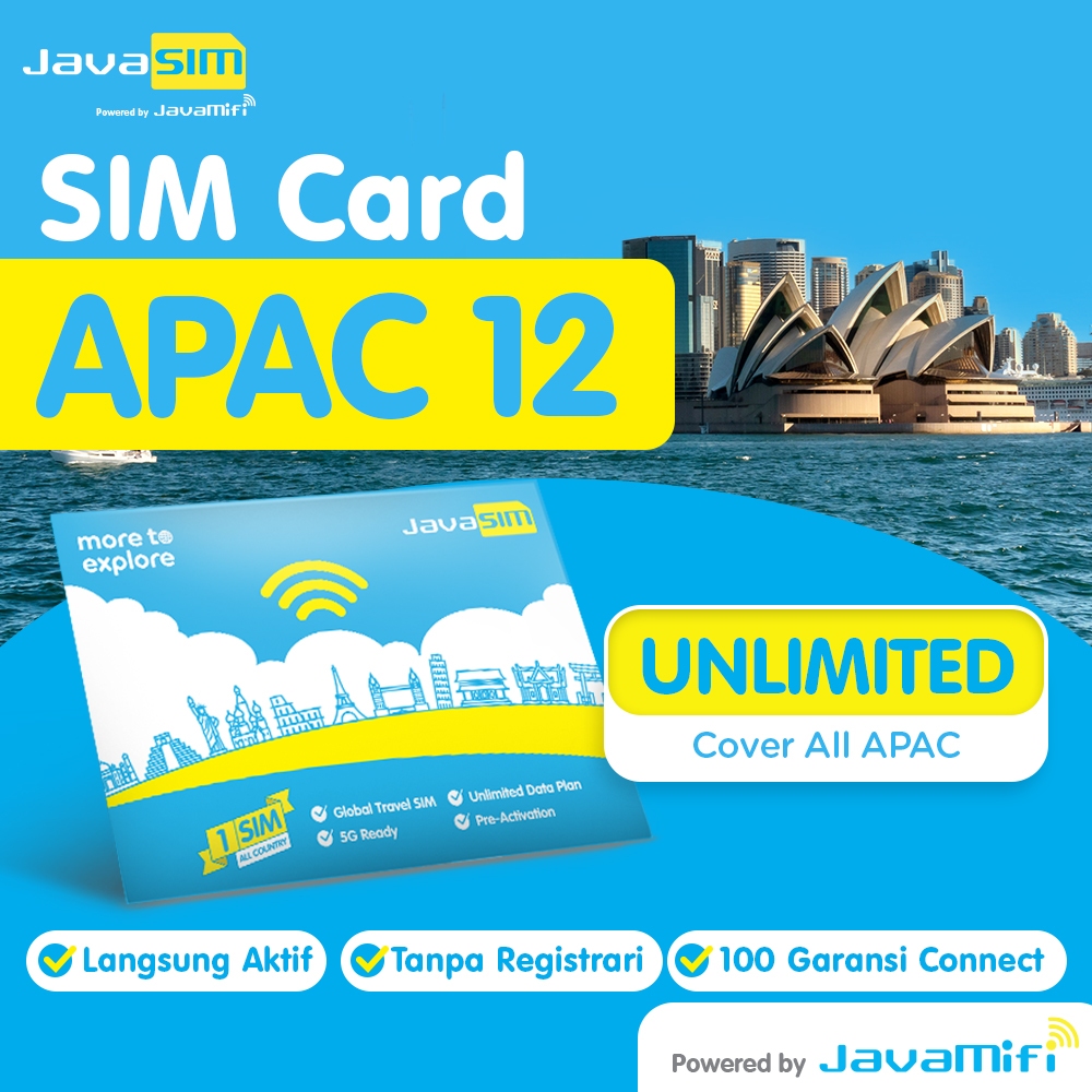 JavaMifi SIM Card APAC12 Unlimited 20 hari