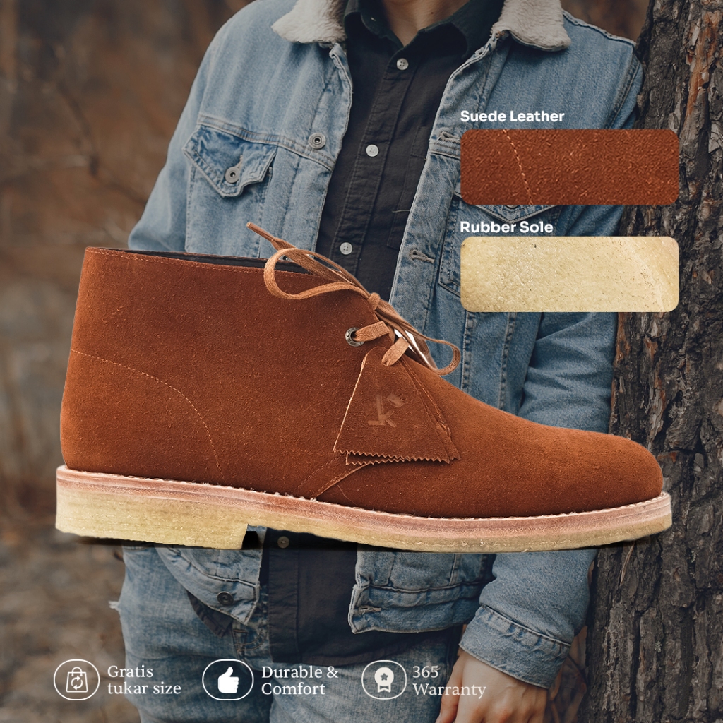 LTHRKRFT - Boots - Sepatu Boots Pria Wanita Chukka Boots Kulit Asli