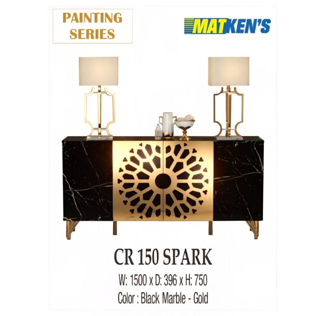 Meja Konsul CR 150 Marble Gold//Buffet Tv estetik