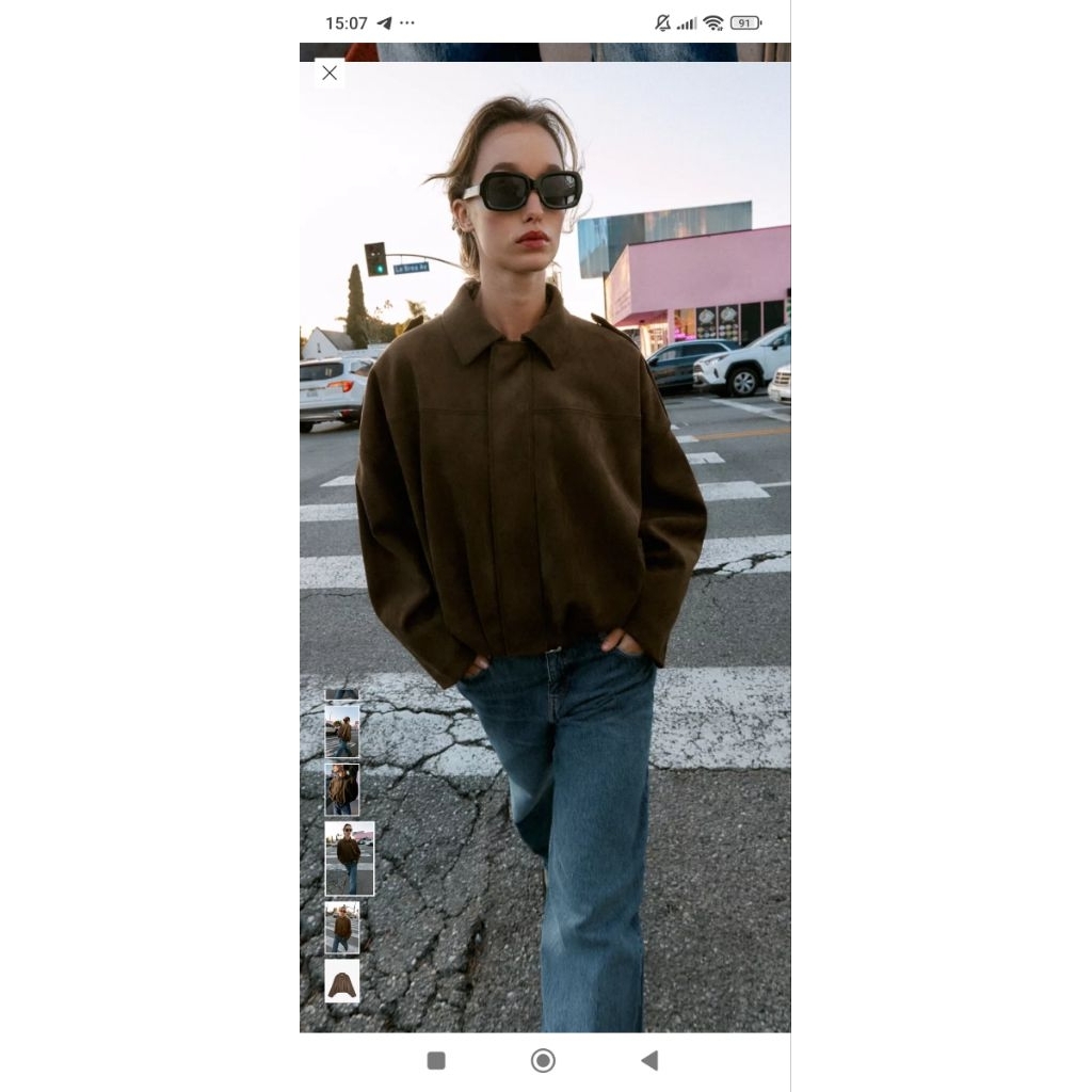 [NEW] ZARA Jacket Bomber Suede Coklat size M