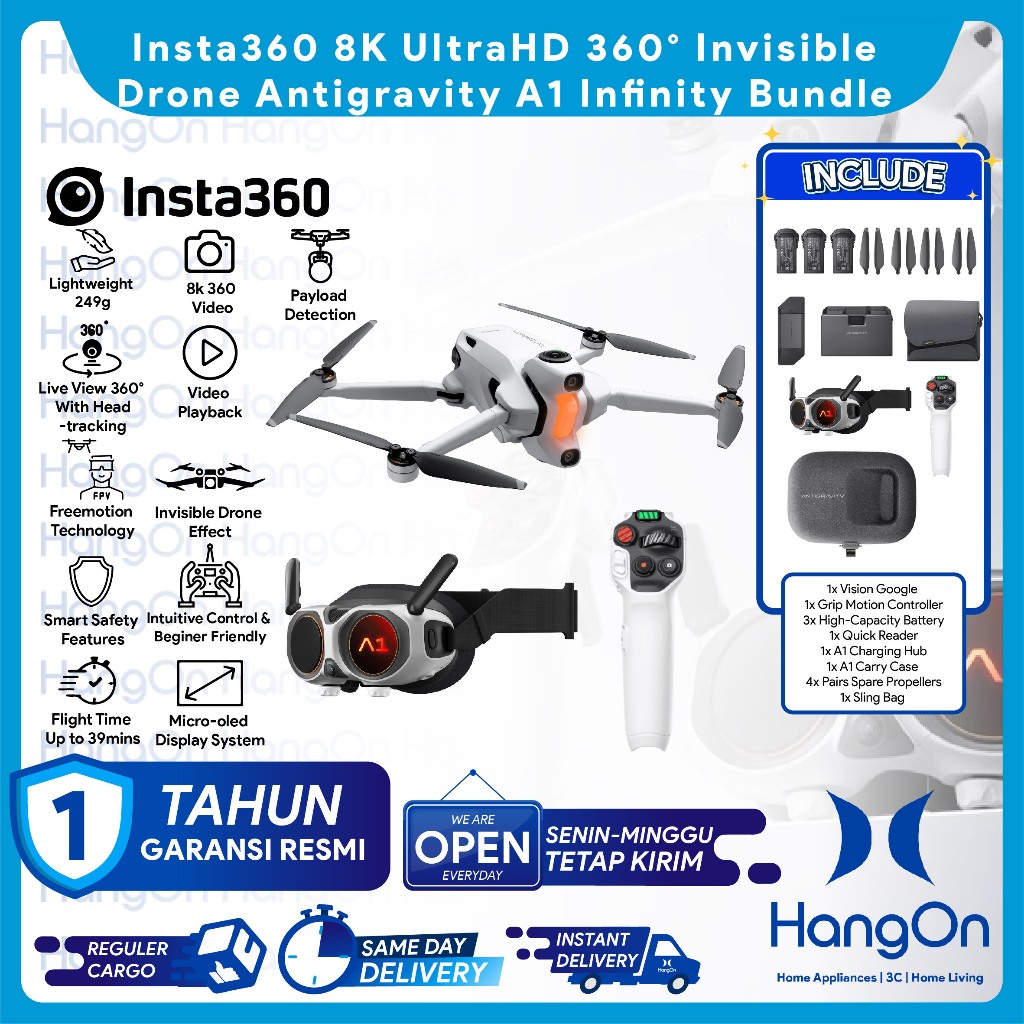 Insta360 Antigravity A1 Drone 360 8K UltraHD Invisible Drone Infinity Bundle / Explorer Bundle / Sta
