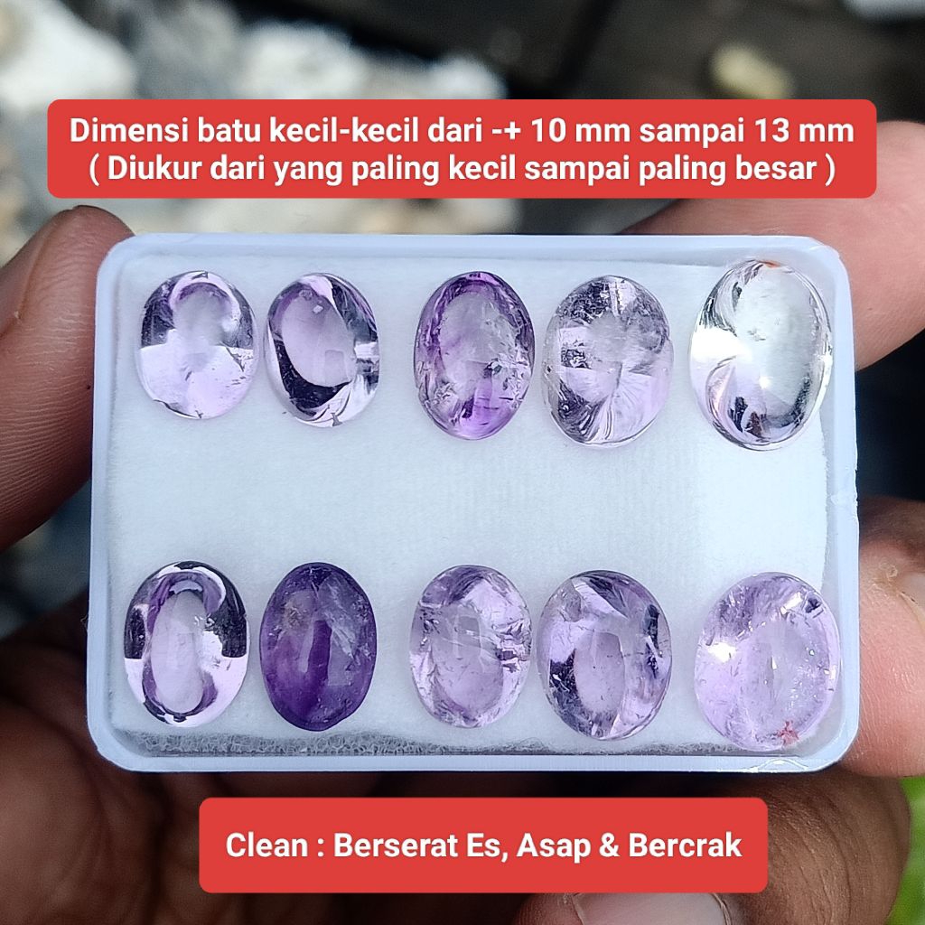 NATURAL BATU KECUBUNG UNGU MUDA KALIMANTAN ( NATURAL AMETHYS QUARTZ )