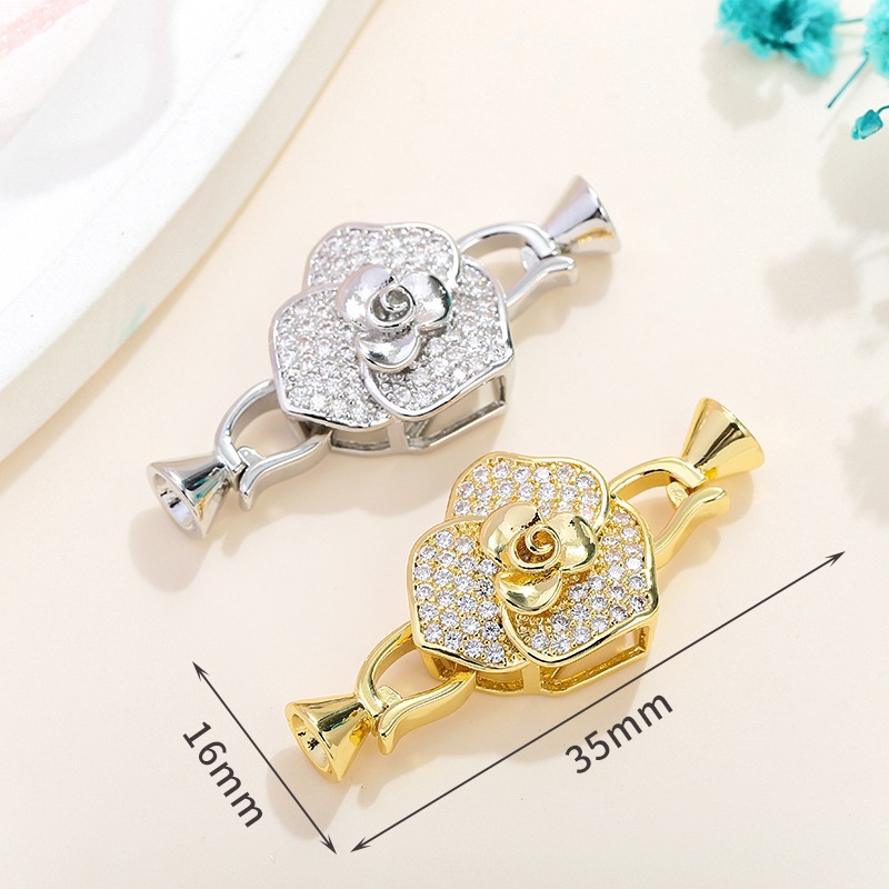 Kaitan Tembaga Lapis Emas 18K, Kaitan Kalung, Kaitan kalung Mutiara, Aksesoris Kalung Mutiara