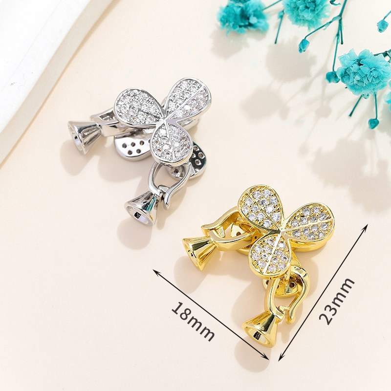 Kaitan Tembaga Lapis Emas 18K, Kaitan Kalung, Kaitan kalung Mutiara, Aksesoris Kalung Mutiara