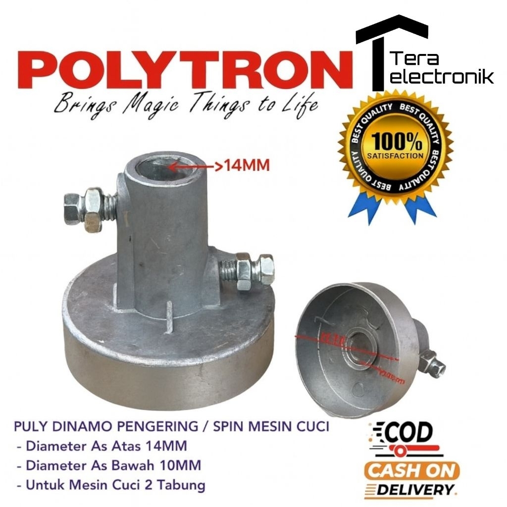 Puli Pengering - Puly Dinamo Spin Mesin Cuci Polytron 2 Tabung