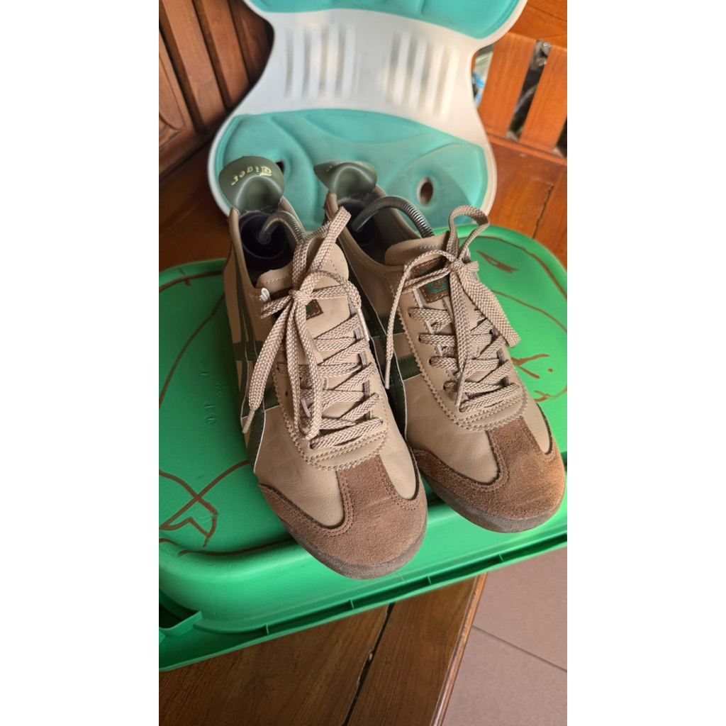 ONITSUKA TIGER ORI JEPANG MEXICO 66 BEIGE/GREEN LIKE NEW