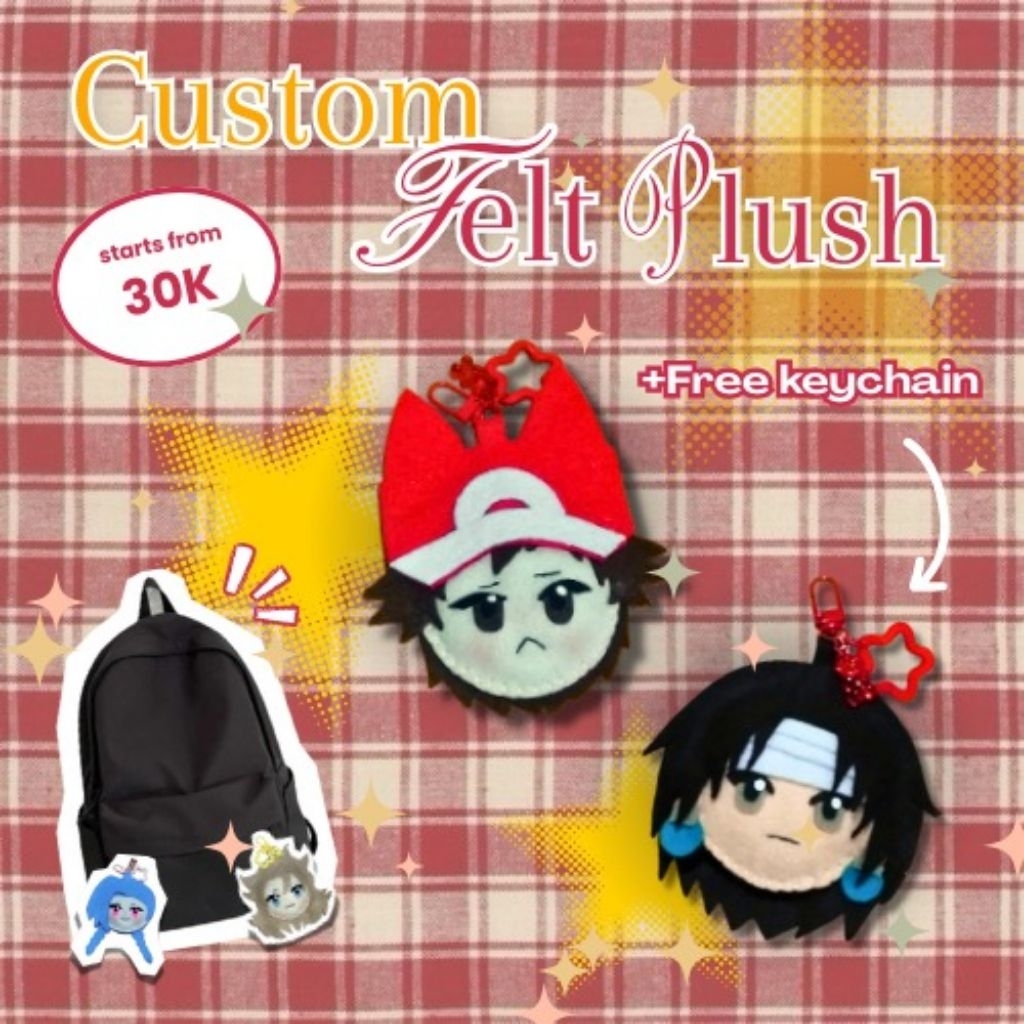 Custom Boneka Flanel (head only) || Custom felt doll plushie