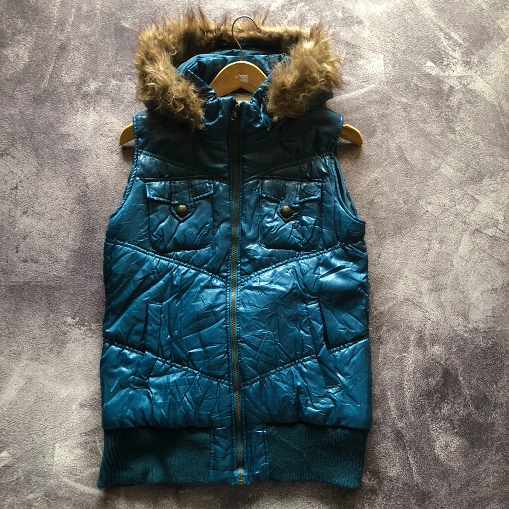 Down Vest Silver Moon Scnnd Size L Ladies,Puffer Vest Rompi Bulu Angsa Bulang hijau tosca toska romp