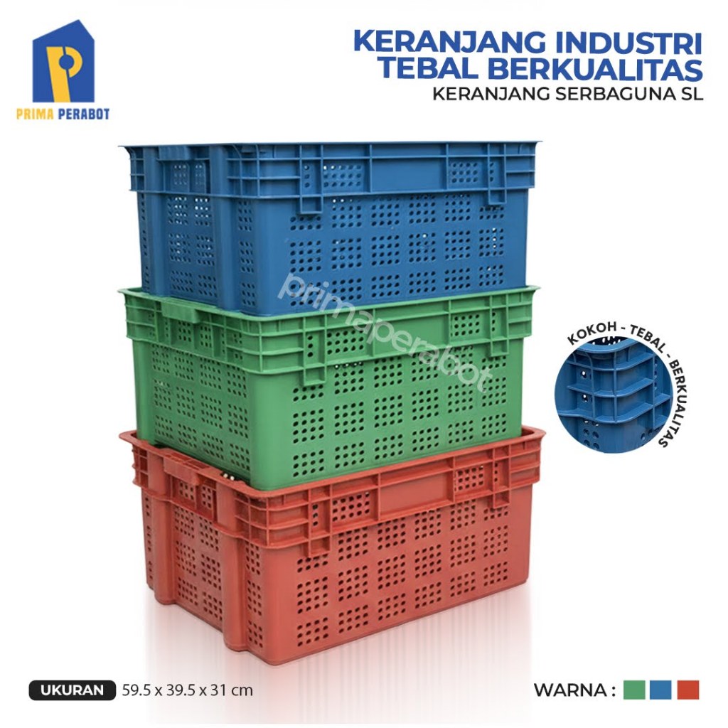Keranjang Industri Lubang Container Industri Krat Plastik SL