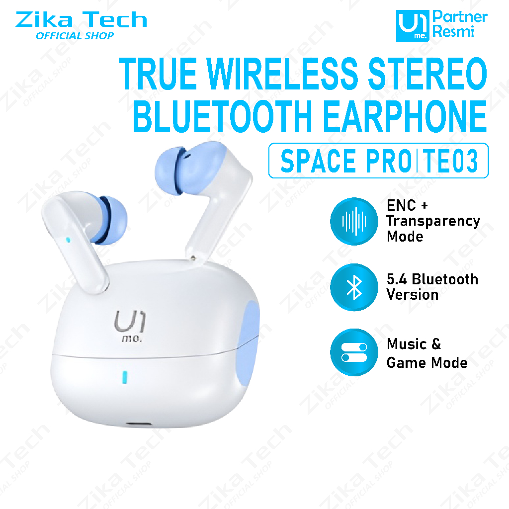 U1me SPACE PRO TE03 TWS Earphone Bluetooth 5.4 ANC Mode, Transparency , Music , Gaming Mode Earbuds
