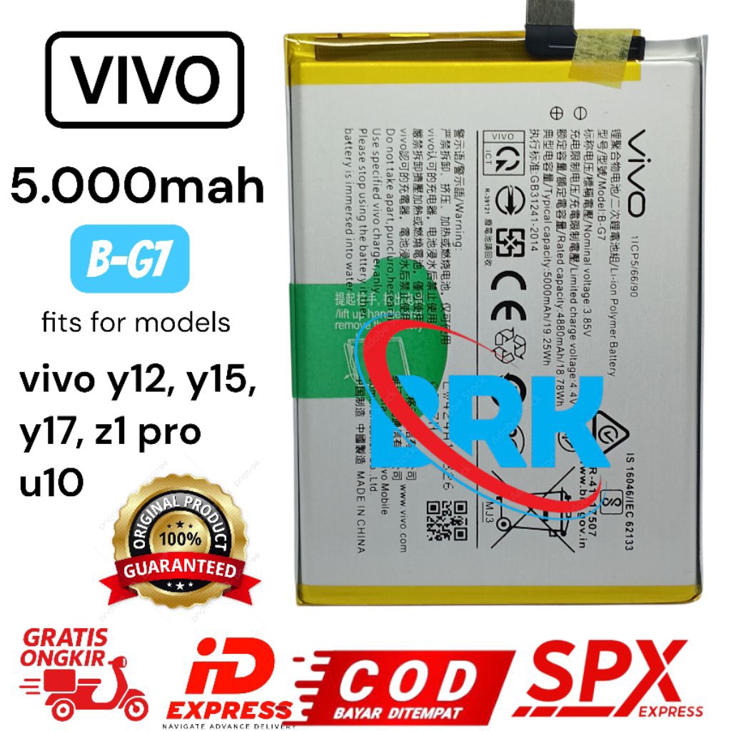 BATERAI BATRE VIVO B-G7 Y15 5000mah B-G7 ORIGINAL